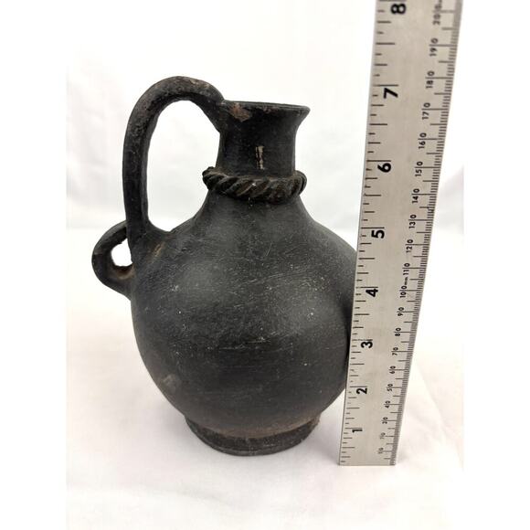 Vintage Handmade Mexican Pottery Pitcher 7" Primitive Style Jug 1970s - Picture 15 of 15
